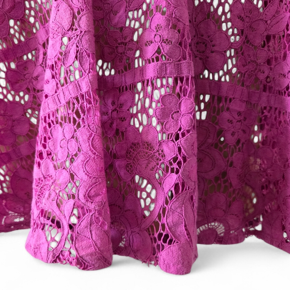 For Love & Lemons Gianna Lace Criss Cross Backless Mini Dress Pink Purple Medium - Picture 6 of 9